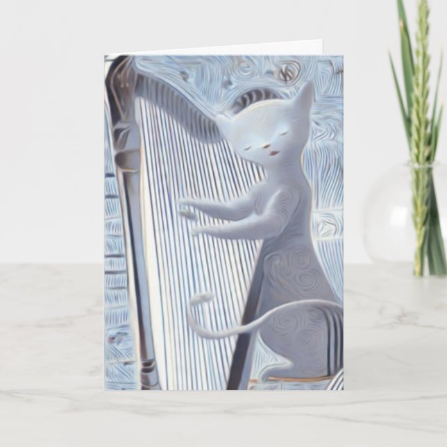 Whimsical Cat Music – Greeting Card Kort (Framsida)