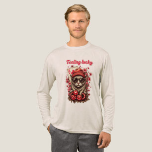 Whimsical Cat Poker Firande T Shirt