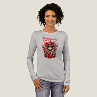 Whimsical Cat Poker Firande T Shirt