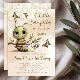 Whimsical Caterpillar Baby Shower Redo för kommand Inbjudningar