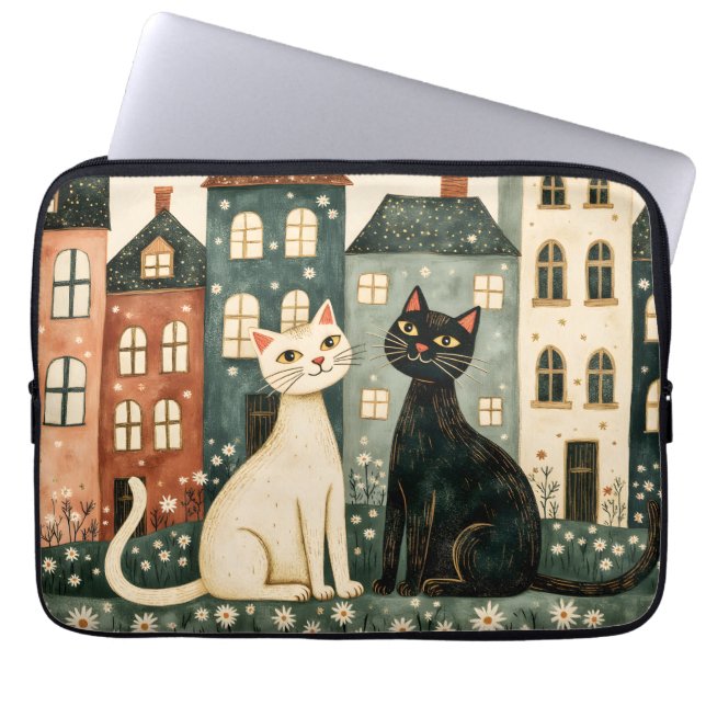 Whimsical Cats  Laptop Fodral (Framsidan)