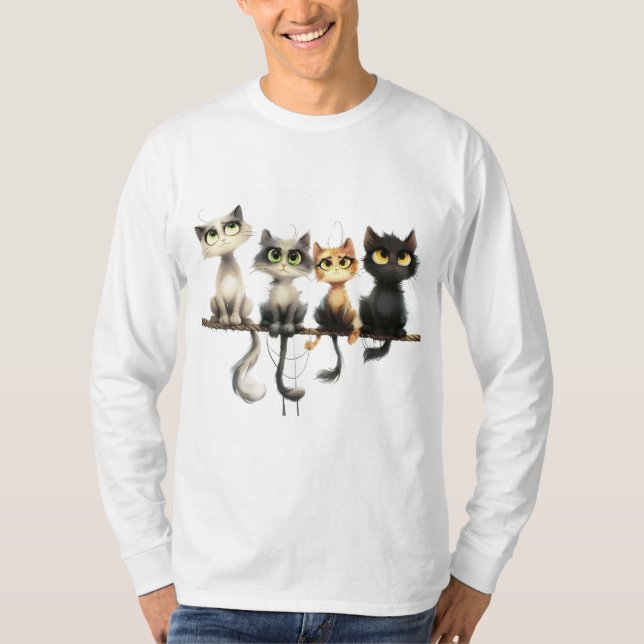 WHIMSICAL CATS T SHIRT (Framsida)