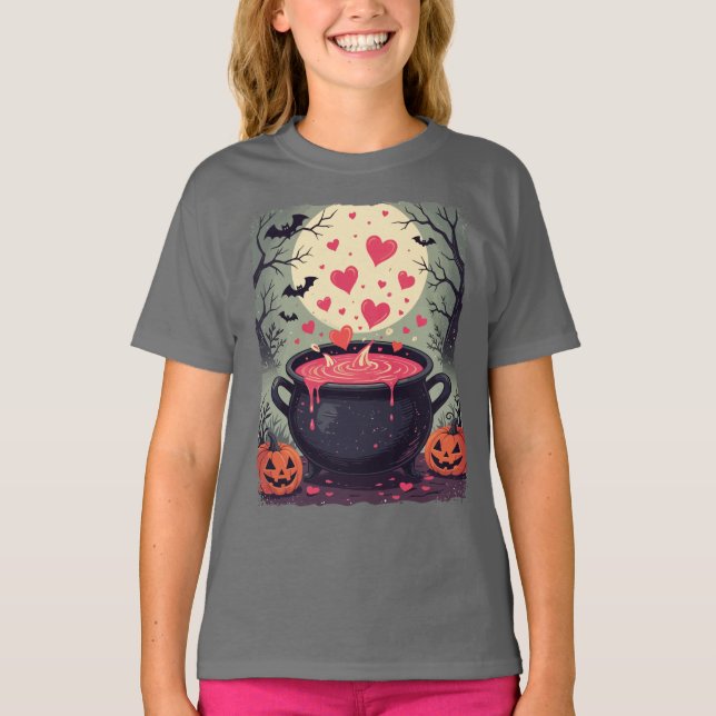 Whimsical Cauldron Of Love T Shirt (Framsida)