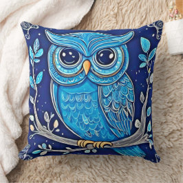 Whimsical Chalk Uggla Kudde