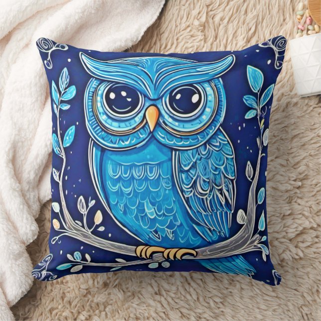 Whimsical Chalk Uggla Kudde (Filt)