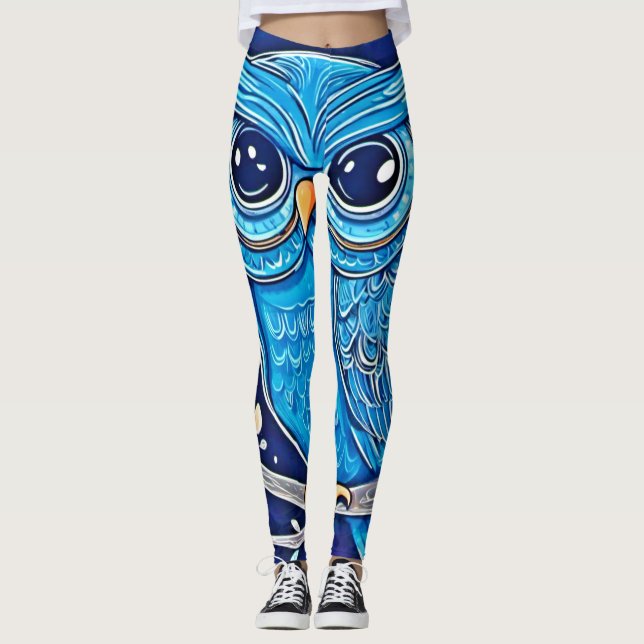 Whimsical Chalk Uggla Leggings (Framsida)