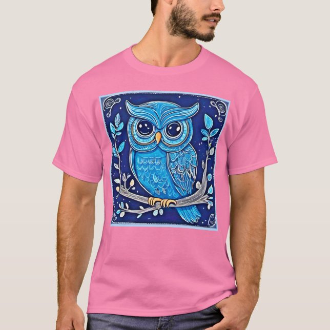 Whimsical Chalk Uggla T Shirt (Framsida)