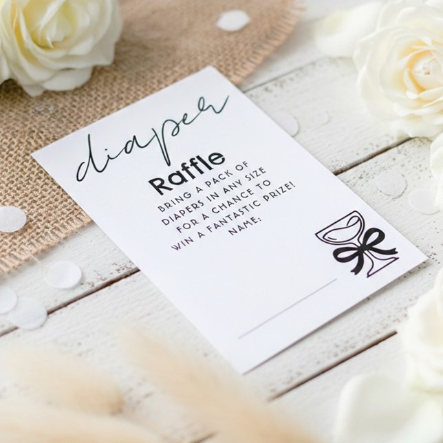 Whimsical Champagne Diaper Raffle Tickets Tilläggskort (Diaper Raffle Whimsical Doodles Tickets)