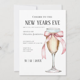 Whimsical  Champagne New Year's Eve Party  Invitat Inbjudningar