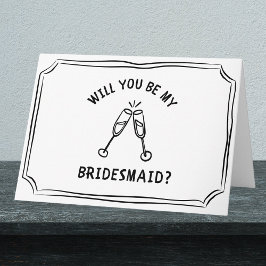 Whimsical Champagne Toast Bridesmaid Frieri Kort