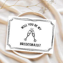 Whimsical Champagne Toast Bridesmaid Frieri Kort