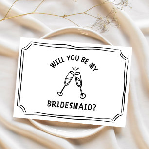 Whimsical Champagne Toast Bridesmaid Frieri Kort