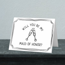 Whimsical Champagne Toast Maid of honor Frieri