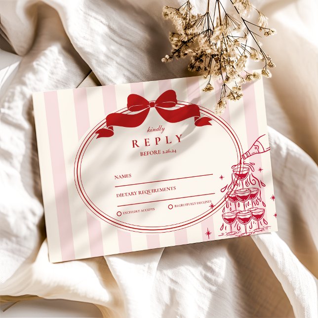 Whimsical Champagne Torn Doodle Bröllop OSA Kort (Skapare uppladdad)