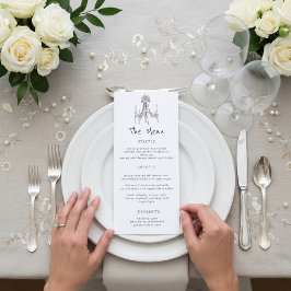 Whimsical Chandelier Dessert Cake Wedding Menu Meny