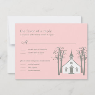 Whimsical Chapel Bröllop RSVP / Svarskort OSA Kort
