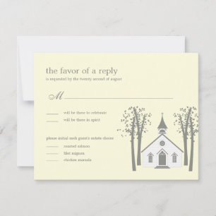 Whimsical Chapel Bröllop RSVP / Svarskort OSA Kort