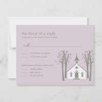 Whimsical Chapel Bröllop RSVP / Svarskort
