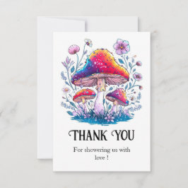 Whimsical Charming Mushroom Baby Shower Tack Kort