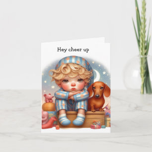 Whimsical Cheer Up Dachshund Kort