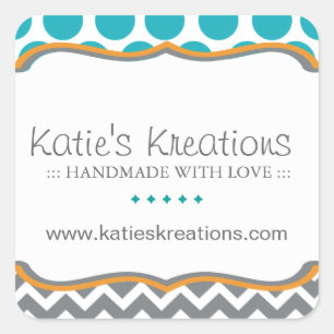 Whimsical Chevron and Dots Stickers Fyrkantigt Klistermärke