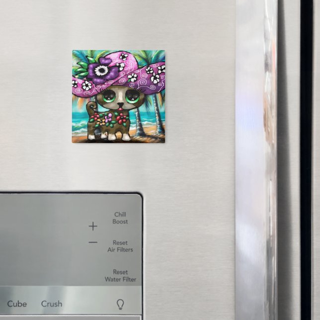 Whimsical Chihuahua Hund på Vacation Handflatan Tr Magnet (In Situ (Fridge))