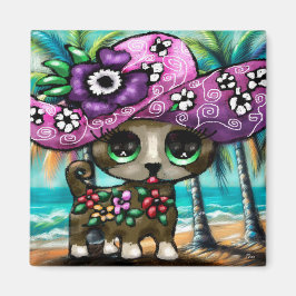 Whimsical Chihuahua Hund på Vacation Handflatan Tr Magnet