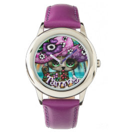 Whimsical Chihuahua Hund Träd Personlig Armbandsur