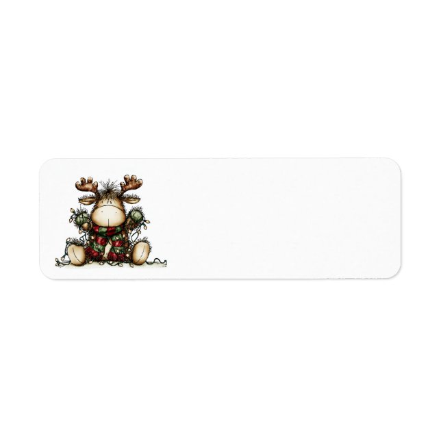 Whimsical Christmas Address Labels Returadress Etikett (Framsidan)