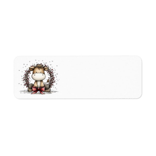 Whimsical Christmas Address Labels Returadress Etikett (Framsidan)