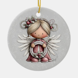 Whimsical Christmas Angel Julgransprydnad Keramik