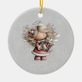 Whimsical Christmas Angel Julgransprydnad Keramik