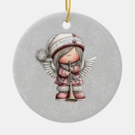 Whimsical Christmas Angel Julgransprydnad Keramik
