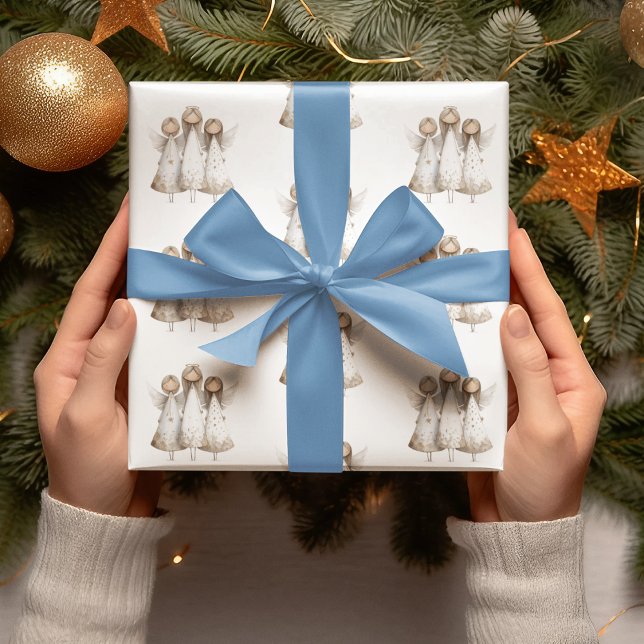 Whimsical Christmas Angels Wrapping Paper Presentpapper (Skapare uppladdad)