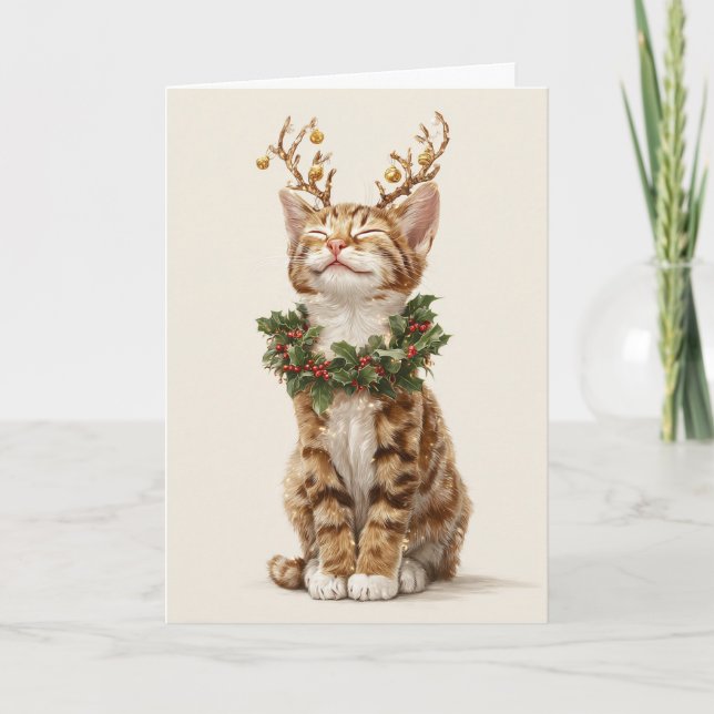 Whimsical Christmas Cat Kort (Framsida)