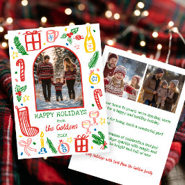 Whimsical Christmas  Cute Custom Arch 3 PHOTO  Julkort