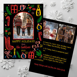 Whimsical Christmas  Cute Custom Arch 3 PHOTO  Julkort