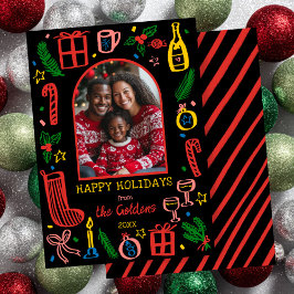 Whimsical Christmas  Cute Custom Arch PHOTO  Julkort