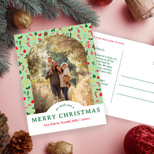 Whimsical CHRISTMAS Doodles ANPASSNINGSBAR Arch PH Vykort