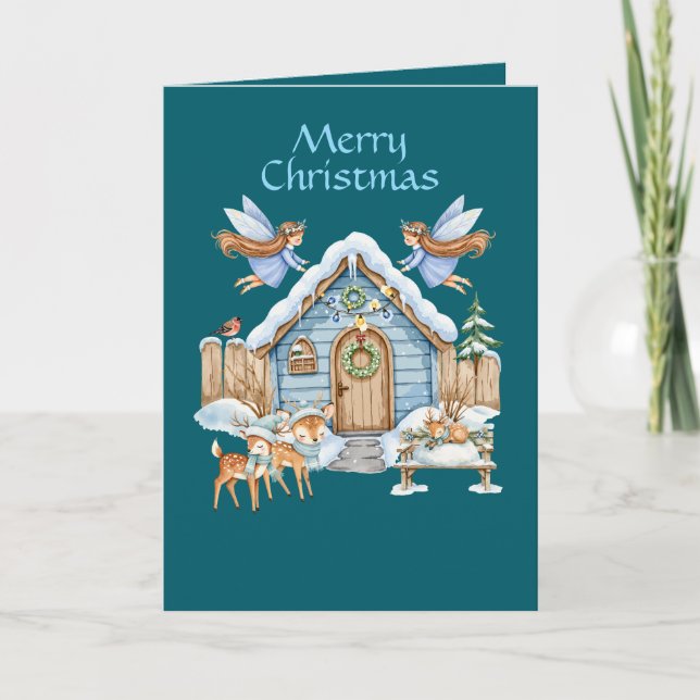 Whimsical Christmas Folded Holiday Card Helgkort (Framsida)