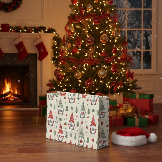 Whimsical Christmas Gnome Gift Bag (Skapare uppladdad)