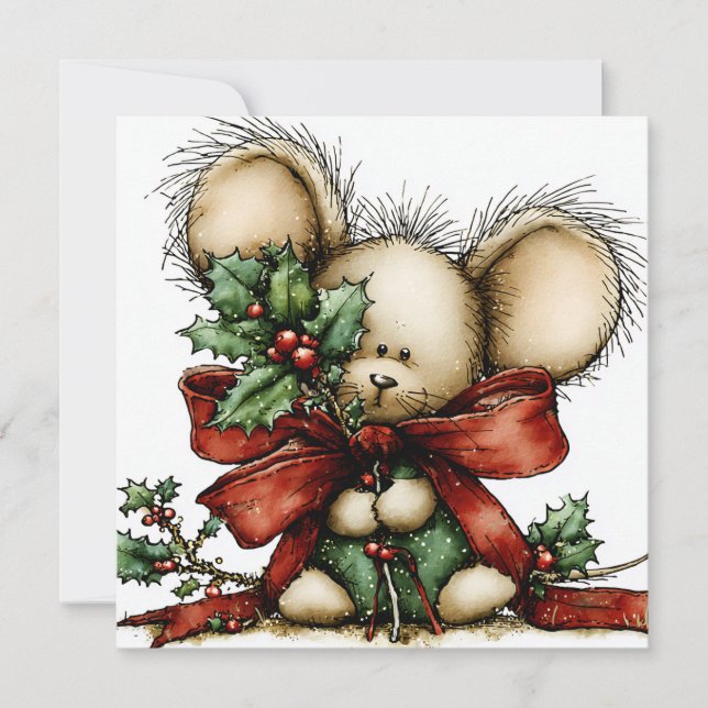 Whimsical Christmas Greeting Card Julkort (Framsida)
