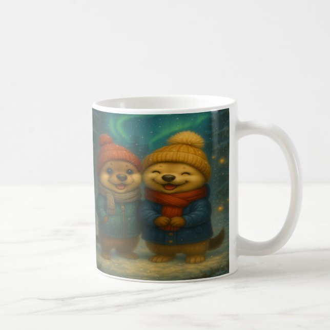 Whimsical Christmas Mug with Cozy Animal Friends Kaffemugg (Höger)