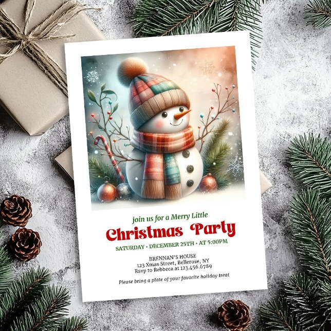 Whimsical Christmas snowman invitation editable  Inbjudningar (Whimsical Christmas snowman invitation editable holiday joy

)