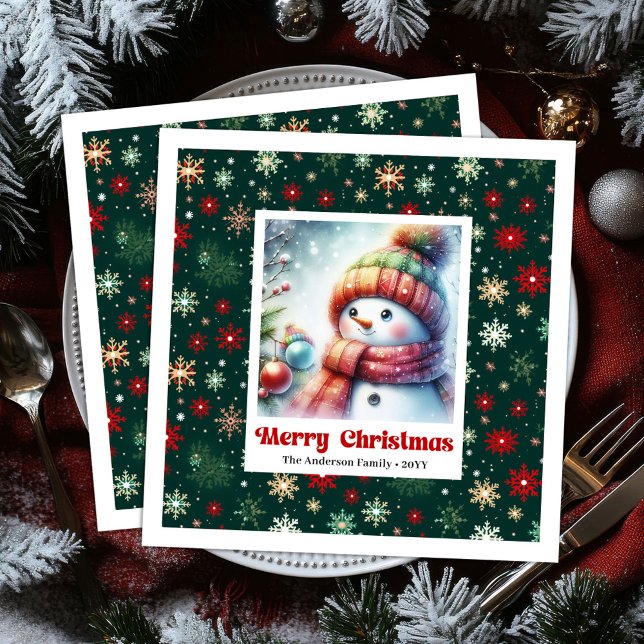 Whimsical Christmas Snowman Napkins Editable Party Pappersservett (Whimsical Christmas Snowman Napkins Editable Party Napkins

)