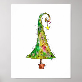 Whimsical Christmas Tree Poster