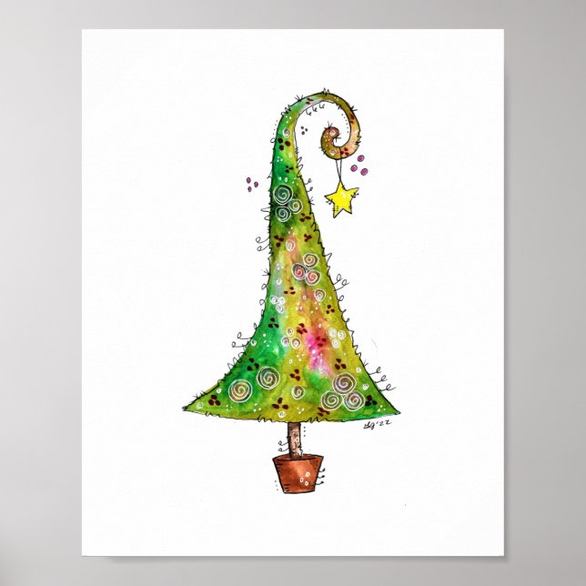 Whimsical Christmas Tree Poster (Framsidan)