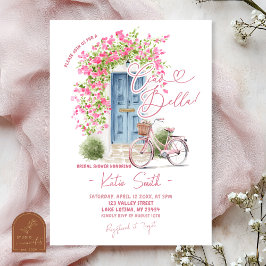 Whimsical Ciao Bella Italian Bridal Shower Inbjudningar