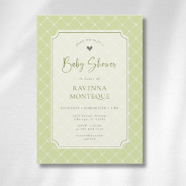 Whimsical Citrus Grön Diamant Baby Shower Inbjudningar