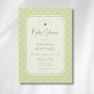 Whimsical Citrus Grön Diamant Baby Shower Inbjudningar